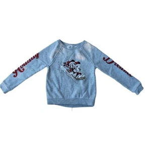 H&M Holiday Mickey Gray Sweatshirt Size 4/6 - Picture 1 of 8