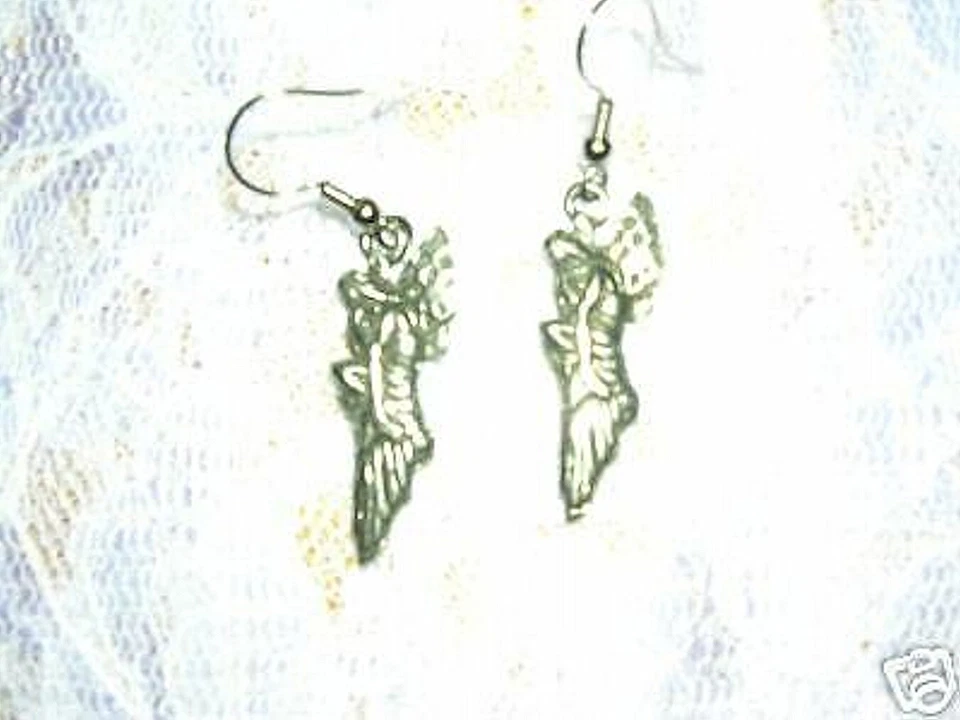 ОЛОВЯННАЯ ФЕЯ В ПЛАТЬЕ ВИСЯЧИЕ ПОДВЕСКИ на крючок проволоки серьги ювелирные изделия - Изображение 1 из 1