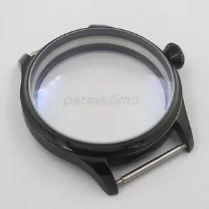 Custodia orologio 44 mm PVD rivestita di nero spazzolato adatta movimento ST3600 6497/6498 - Foto 1 di 5