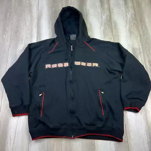 VINTAGE Rocawear Hoodie Mens XL Black Full Zip Baggy Logo Hip Hop Y2k Men * - Picture 1 of 15