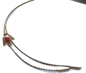 Natural Agate Stone Western Braided Fabric Bolo Neck Tie. Gift Box - Picture 1 of 4