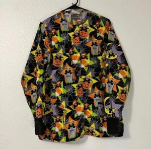 Chaqueta Médica Vintage Halloween Gato Negro Trabajo Top Abotonada Manga Larga - Imagen 1 de 6