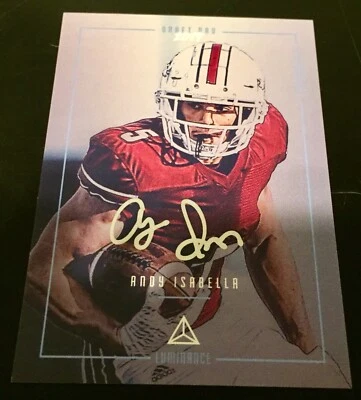 2019 Luminance #AI Andy Isabella Autograph Silver Ink Draft Day RC Cardinals - Image 1 of 2