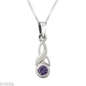 Colgante redondo de amatista nudo Celtic Trinity - Imagen 1 de 1
