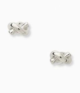 NWT Kate Spade Sailor's Knot Studs Earrings # o0r00064 Silver Tone $49 - Picture 1 of 6