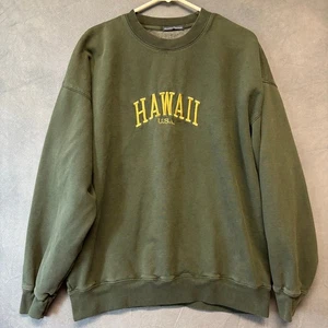John Galt Brandy Melville Green Hawaii Oversided Pullover Sweatshirt OSFM Preppy - Picture 1 of 12