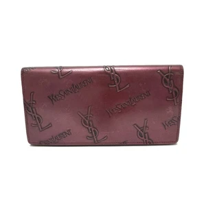 YVES SAINT LAURENT YSL logo all-over pattern Bifold Kisslock Long Wallet - Picture 1 of 19