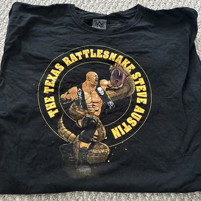 Stone Cold Steve Austin WWE Authentic Texas Rattlesnake Mens Black T-Shirt 2XL - Image 1 of 2