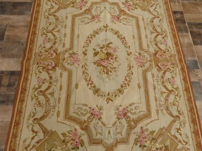 4'x6' New Chic Stunning French Aubusson Needlepoint Hand knotted wool area rug - Image 1 of 4