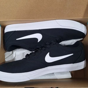 Nike SB Charge Canvas Skate Sneakers Black / White Shoes CD6279-002 Size 11.5 NW - Picture 1 of 16