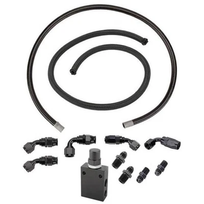 GEN II Power Steering Hose & Valve Kit, AN6, Black Hose/Fittings - Image 1 of 4