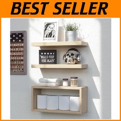 Modern Bathroom Floating Shelves - Set of 3 - image 1 of 4