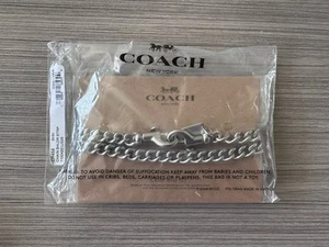 Correa de hombro Coach de cadena corta de metal plateada ¡CR456 NUEVA CON ETIQUETAS! - Imagen 1 de 3
