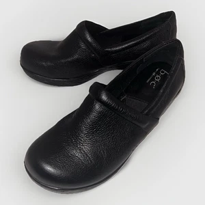 B.O.C. BOC Women’s Size 7.5 M Black Leather Pebbled Clog Mules Comfort Shoes - Picture 1 of 9