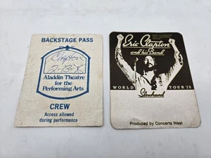 ERIC CLAPTON 1978 Slowhand World Tour Backstage Pass Nero Combo - Foto 1 di 2