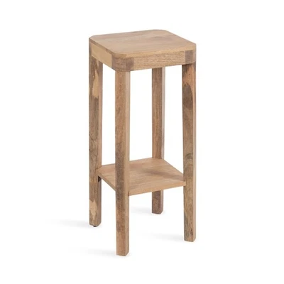 Talcott Modern Square Wood Drink Table; 12 x 12 x 28; Natural Wood; Transitio... - Image 1 of 4