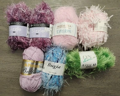Collection of Brand New Yarn, Variety of Textures and Colors, Set of 7 - Image 1 of 4