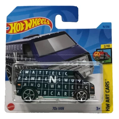 Hot Wheels Van 70's HW Art Cars 2/10 / Bleu / 16/250 Miniature Collector Mattel - Photo 1/4