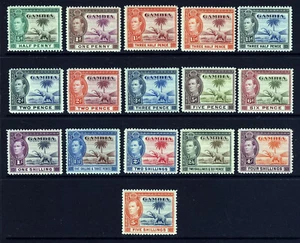 GAMBIA King George VI 1938-46 Bildset auf 5 Schilling. SG 150 bis SG 160 NEUWERTIG - Bild 1 von 2
