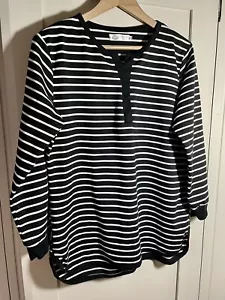Damen Pullover Pulli Größe 4XL Pulli Schwarz-Weiß Langarm Pulli Oberteil - Bild 1 von 8