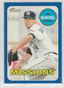 2018 Topps Heritage Minor Leagues Blue Border #36 CAL QUANTRILL Missions 45/99 - Picture 1 of 2