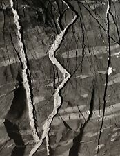 1947/72 Vintage ANSEL ADAMS Rock Ice Cracks Abstract Glacier Bay Photo Art 11X14