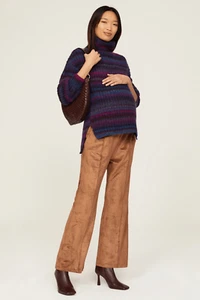 Hatch Purple Striped Maternity Sweater Oversized - Wool Blend - Picture 1 of 13