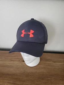 Under Armour Storm Hat Cap Fitted Youth Medium Gray Orange Logo Polyester - Picture 1 of 7