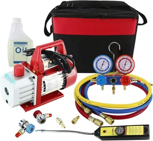 HLK Vakuumpumpe Sätze Manometer kombiniert Kühlung AC 1/3HP - Bild 1 von 12