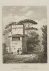 B. PINELLI (1781-1835), Park der Villa Borghese, um 1833, Rad. Romantik