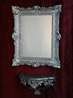 Wall Mirror + Console Tray 56x46 Antique Baroque 811 Eingangsmöbel Silver