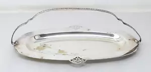 Art Deco Serving Tray Silver-Plated Floral Leaf Cut-Out Patterns 1930s-1940s - Picture 1 of 8