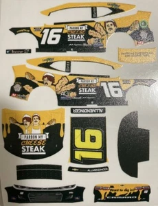 Custom 2022 A.J. Allmendinger #16 Cheese 1/64 Scale NASCAR Peel & Stick Decals - Picture 1 of 1