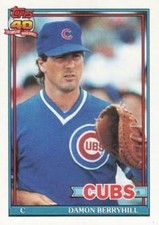 #188 Damon Berryhill - Chicago Cubs - 1991 Topps Baseball