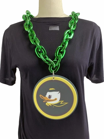 New NCAA Oregon Ducks GREEN Fan Chain Big Necklace Foam Cover