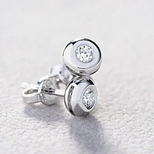 Orecchini in Oro Bianco 18kt con Diamanti LG (0.20ct) Taglio Cipollina - Imagen 1 de 3