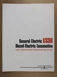 GE General Electric U33B Diesel-Electric Locomotive 1968 Sales Brochure - Picture 1 of 4
