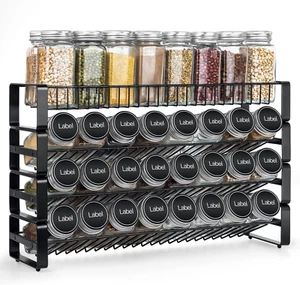 4 Tier Stackable Seasoning Rack Organizer, Detachable Countertop Spice Jar Rack - Picture 1 of 12