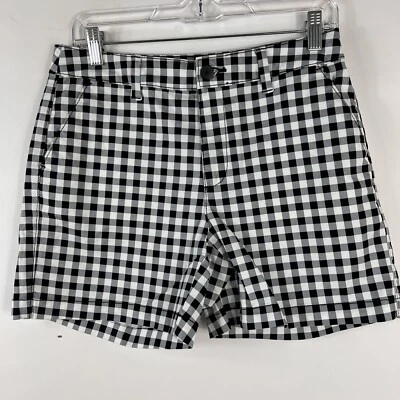 Pantalones Cortos Para Mujer A New Day Talla 4 Elastizados Tiro Medio Negro Blanco Cuadros Chinos Informales Foto 1 de 4