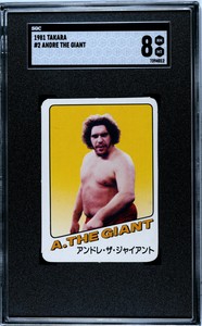 WWE WWF 1981 Takara ANDRE THE GIANT Wrestling Game Rookie RC #2 SGC 8 - NM MINT