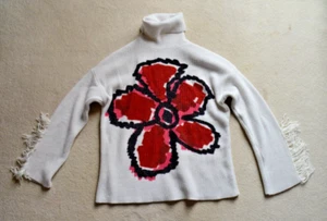 women's Desigual white floral sweater size L - Picture 1 of 14