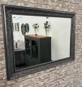 Large Decorative Gunmetal Pewter Ornate French Style Wall Mirror *various sizes* - Picture 1 of 3