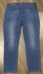 NYDJ Alina Pull On Ankle Jeans Women Sz 12 Lift X Tuck Dark Wash Elastic Waist - Picture 1 of 9