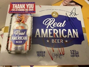 WRESTLING LEGENDS HULK HOGAN JIMMY HART SIGNIERT ECHTES AMERIKANISCHES BIER LEER 12ER PACK - Bild 1 von 2