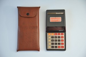 LITRONIX 2220R Rare RED LED Electronic CALCUATOR Cupertino RECHARGEABLE Battery 