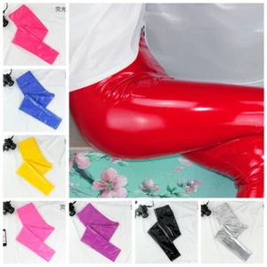 Lady PU Leather Legging Stretch Faux Latex Wet Look Skinny Sexy Pencil Pants - Picture 1 of 23