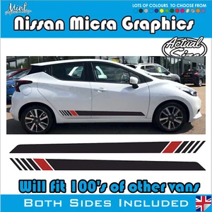 NISSAN MICRA Side Stripes N-SPORT ACENTA TEKNA Decals Graphics FREE P&P 015 - Picture 1 of 5