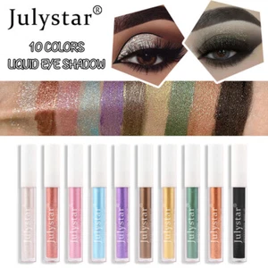 Ombretto Glitterato Impermeabile Da 10 Colori Eyeliner Liquido Trucco Occhi  ☆ - Foto 1 di 29
