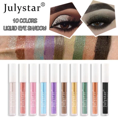 Ombretto Glitterato Impermeabile Da 10 Colori Eyeliner Liquido Trucco Occhi  ☆ - Immagine 1 di 4