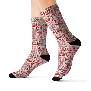 Calcetines de sublimación Feliz Navidad patrón adulto y joven perfectos para regalar - Imagen 1 de 13